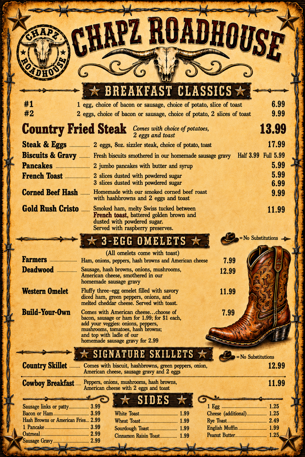 breakfast menu