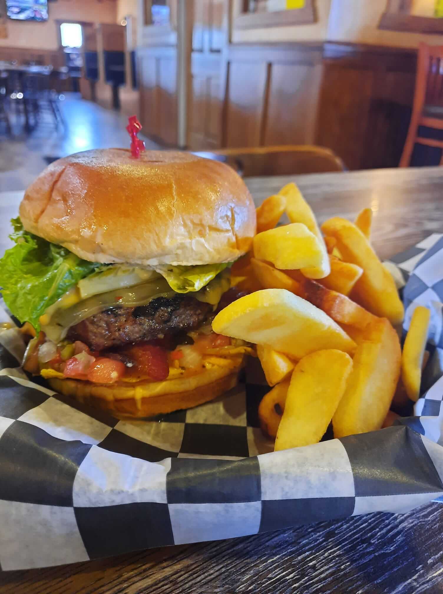 Burger at Chapz Roadhouse